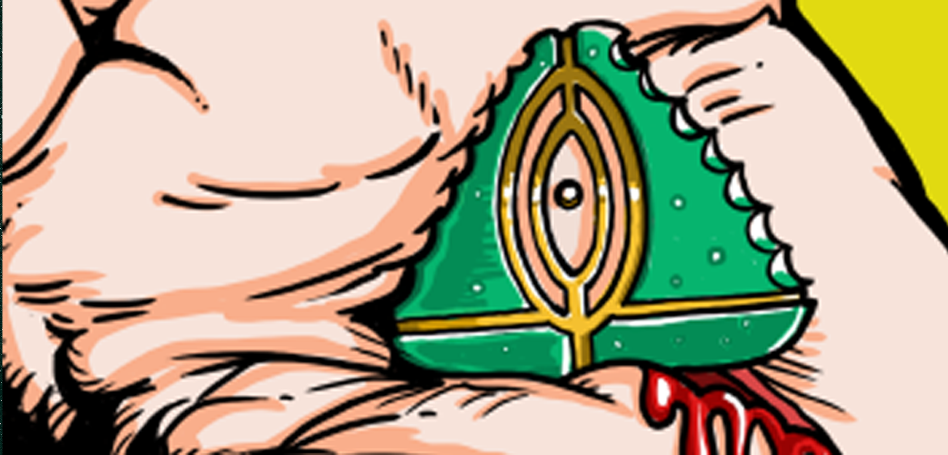 Comic panel — hand holding the Quiet Key